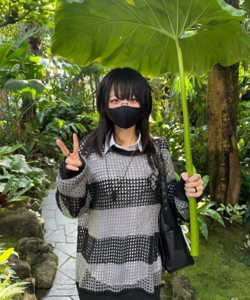 ニット セーター gibous/ギボス/gibous snake cross border knit レディース メンズ