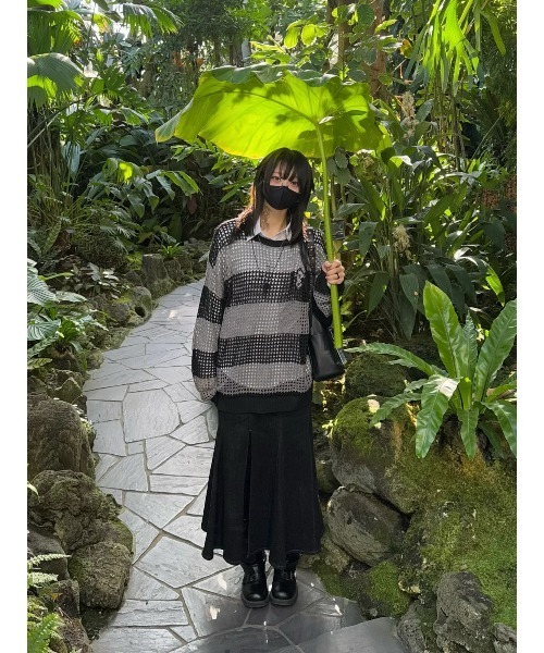 ニット セーター gibous/ギボス/gibous snake cross border knit レディース メンズ gibous ニット セーター gibous/ギボス/gibous snake cross
