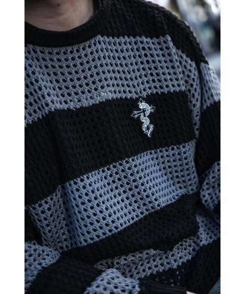 ニット セーター gibous/ギボス/gibous snake cross border knit レディース メンズ gibous ニット セーター gibous/ギボス/gibous snake cross