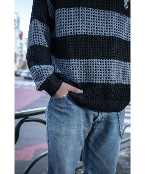 ニット セーター gibous/ギボス/gibous snake cross border knit レディース メンズ gibous ニット セーター gibous/ギボス/gibous snake cross