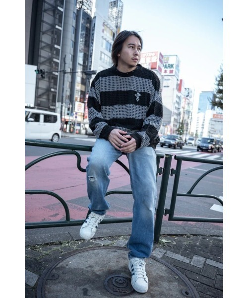 gibous ニット セーター gibous/ギボス/gibous snake cross