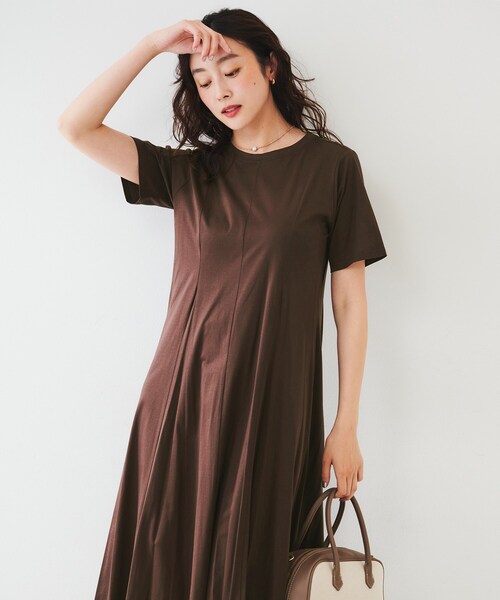 【匿名配送】 UNTITLEDワンピース✨ UNTITLED ワンピース 「コットン100/洗える/夏ワンピ」ジャージ