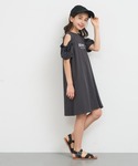 ワンピース ＼再入荷/ キッズ 袖フリル肩あき...の詳細画像2