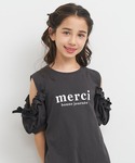 ワンピース ＼再入荷/ キッズ 袖フリル肩あき...の詳細画像4