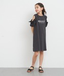 ワンピース ＼再入荷/ キッズ 袖フリル肩あき...の詳細画像5