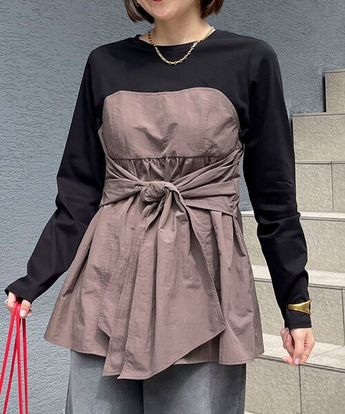 「NOLLEY'S」 長袖カットソー 38 ブラウン レディース
