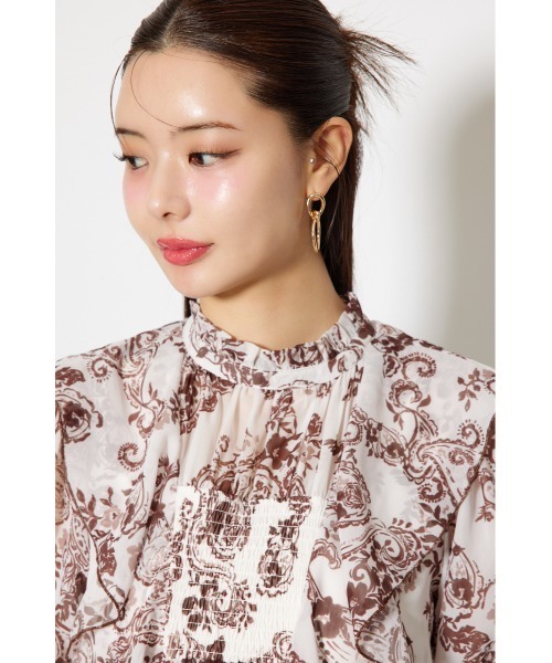 rienda（リエンダ） ワンピース フロントロングフリルマルチパターン