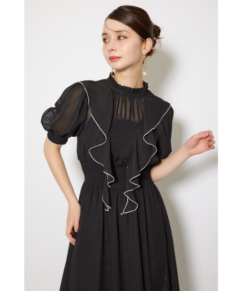ワンピース フロントロングフリルマルチパターンワンピース 秋服 | rienda | 20