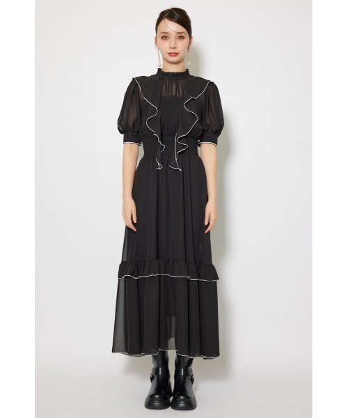 ワンピース フロントロングフリルマルチパターンワンピース 秋服 | rienda | 21