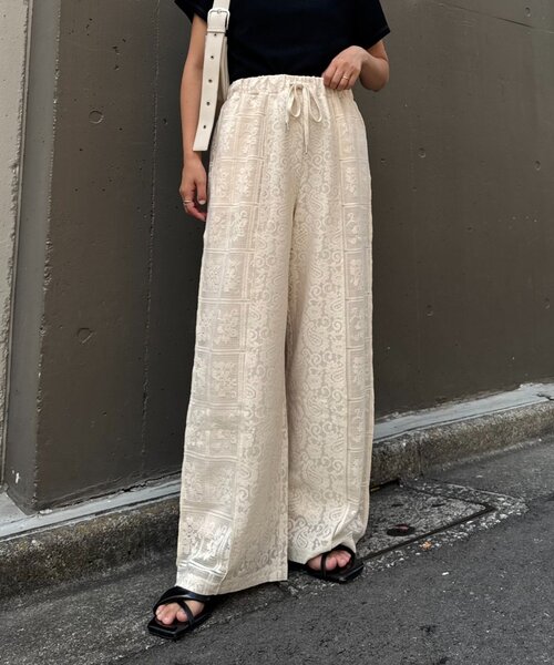 CIAOPANIC TYPY パンツ パッチワーク切替レースワイドパンツ