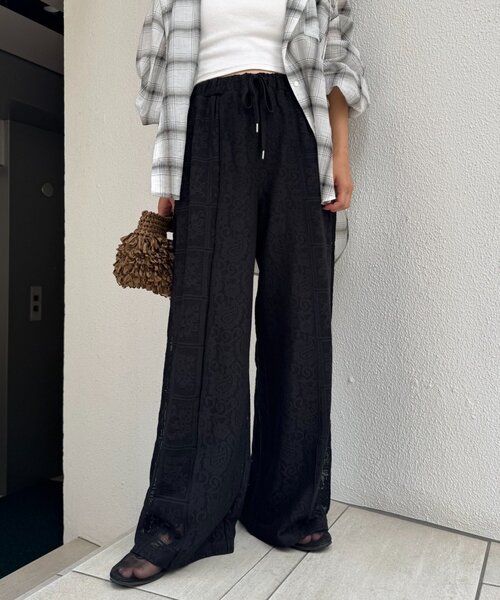 大人気レースロングパンツ❤️体型カバーOK普段使いに最適 レース ワイドパンツのおすすめ人気商品一覧 通販 - Yahoo