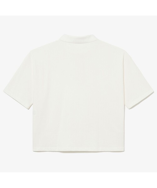[LACOSTE] рубашка-поло с коротким рукавом 34 темно-красный женский 