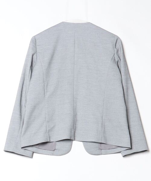 「NATURAL BEAUTY BASIC」 ノーカラージャケット LARGE グレー レディース