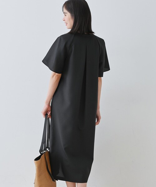 インディヴィ（INDIVI）/【しわになりにくい】麻調ストレートラインワンピース INDIVI（インディヴィ） ワンピース 「しわになりにくい」麻調