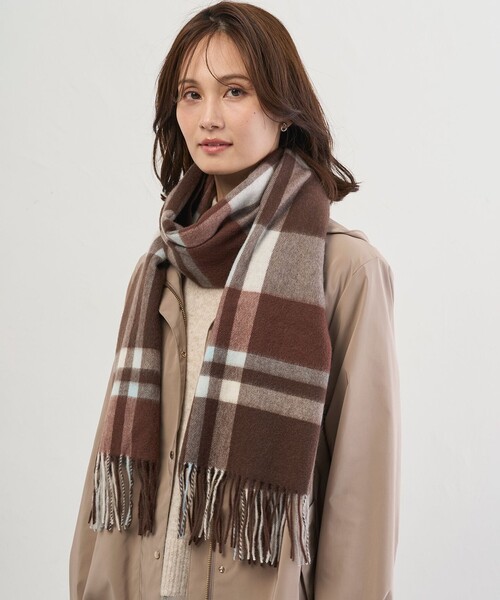 Jpress 100%カシミヤ グラデーションマフラー 新品 J.PRESS（J.プレス） マフラー ストール カシミヤチェック マフラー