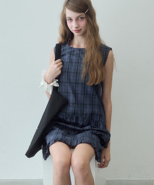 Birthday room ワンピース チェックノースリーブミディ丈ワンピース