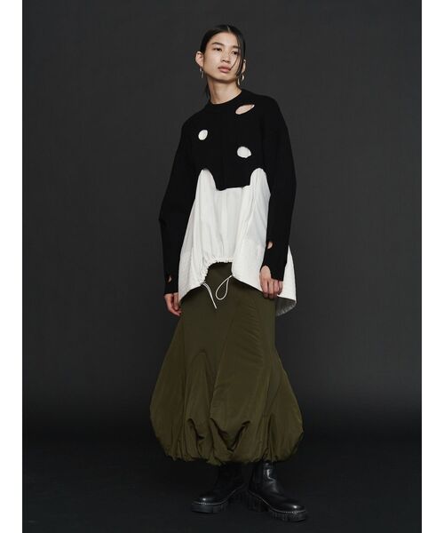 UN3D.（アンスリード） スカート PADDED HEM FRONT-ZIP SK / パデッド