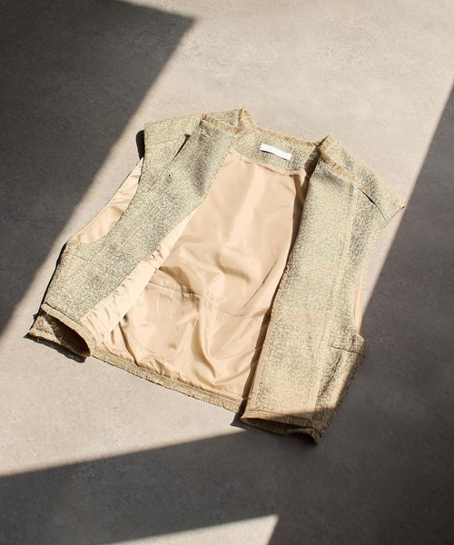 CHIGNON（シニヨン） ベスト ジレ (CHIGNON)TWEED SHORT VEST