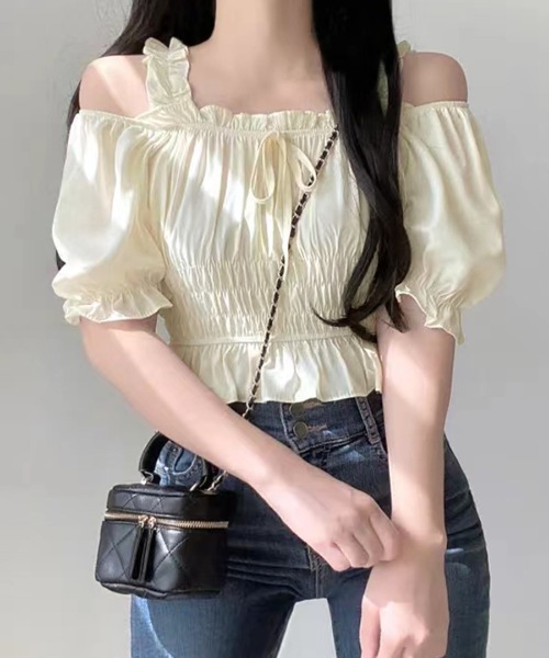 「Riff」 半袖ブラウス FREE ブラック レディース_画像3