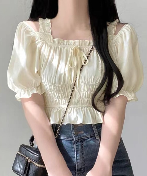 「Riff」 半袖ブラウス FREE ブラック レディース_画像5