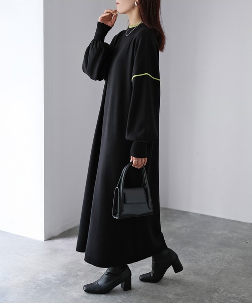 Riberry（リベリー） ワンピース 配色ニットロングワンピース