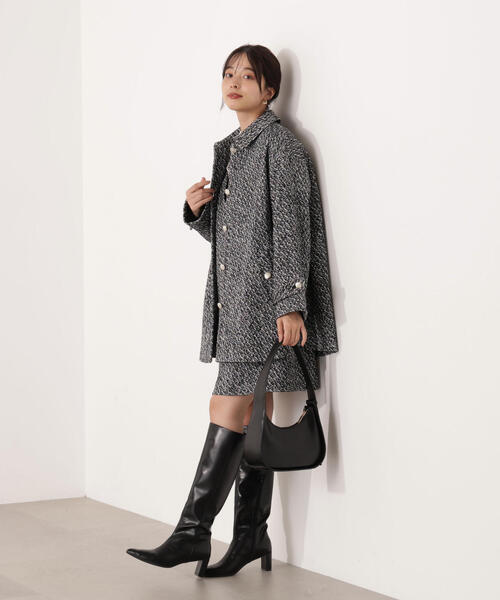 ジバンシィ　テーラードジャケット　ミックスツイード　ブークレ　ロゴ彫刻ボタン PROPORTION BODY DRESSING（プロポーションボディドレッシング