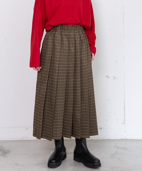 POU DOU DOU（プードゥドゥ） スカート 2wayチェックプリーツスカート