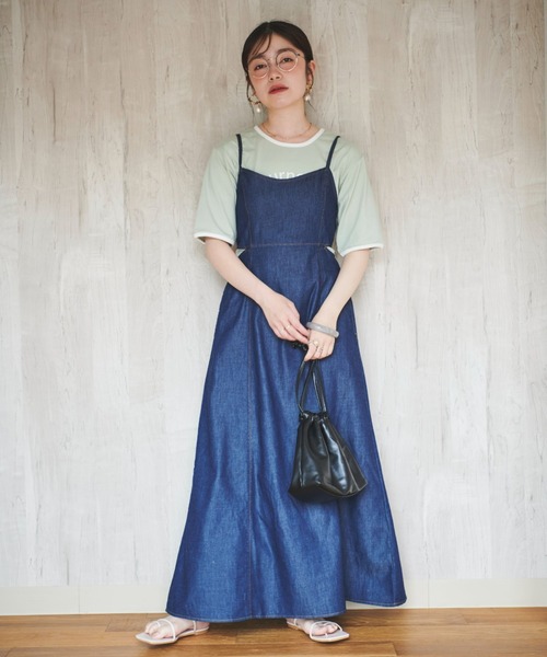 「mil」 キャミソールワンピース X-SMALL ネイビー レディース_画像2