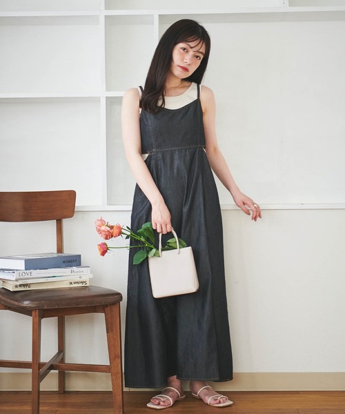 「mil」 キャミソールワンピース X-SMALL ネイビー レディース_画像4