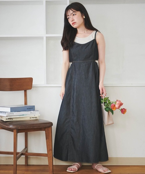 「mil」 キャミソールワンピース X-SMALL ネイビー レディース_画像6