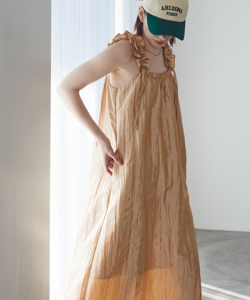 「Unitage」 キャミソールワンピース FREE オレンジ レディース_画像8