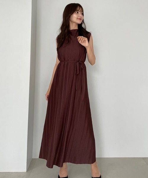 「anuans」 ノースリーブワンピース FREE ベージュ レディース_画像3