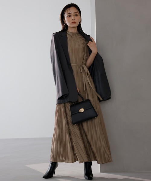 「anuans」 ノースリーブワンピース FREE ベージュ レディース_画像5