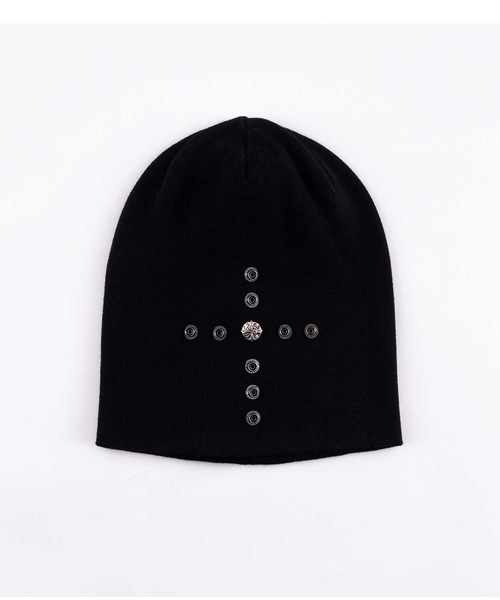 黒 ニットビーニー ロゴ付き SCRIPT LOGO JACQUARD BEANIE（ニットキャップ/ビーニー）｜X-girl