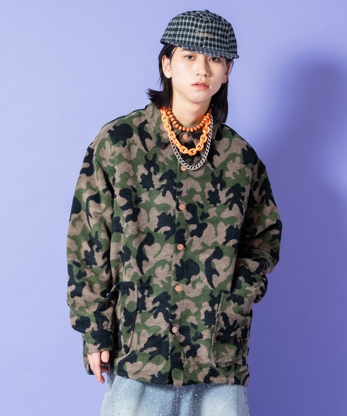 シャツ a.p.o.v. カモフラショートファータッチオーバーサイズ