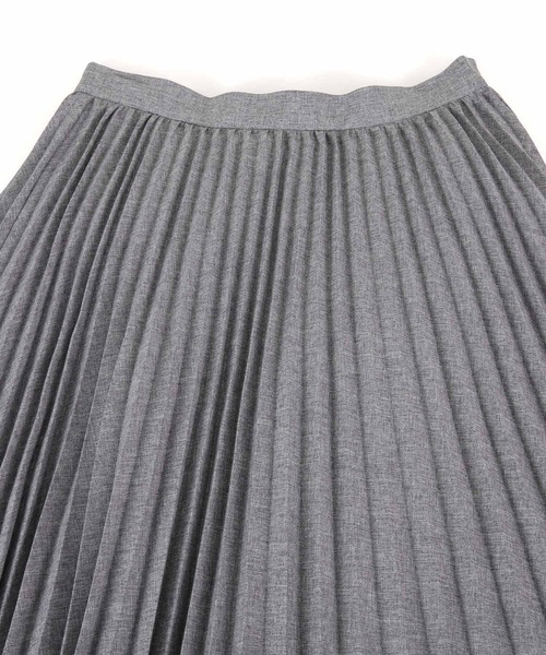 「ur's」 プリーツスカート M 杢グレー レディース_画像9