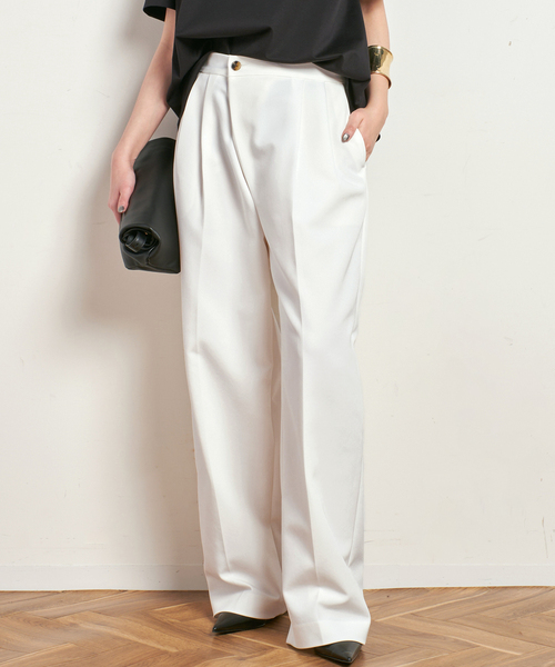「AP STUDIO」 スラックス 36 ホワイト レディース_画像9