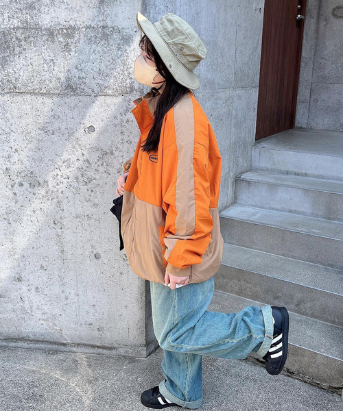 「Snap club」 ナイロンブルゾン M ブルー レディース_画像4