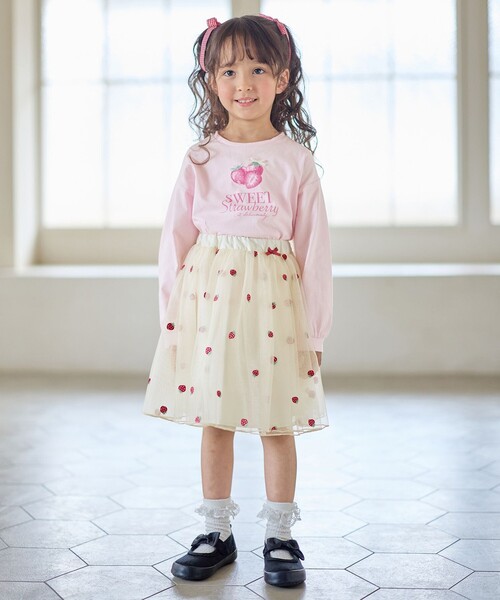 アートプリント 長袖トップス ANY（エニィ） tシャツ 「Strawberry Collection」アートプリント 長袖