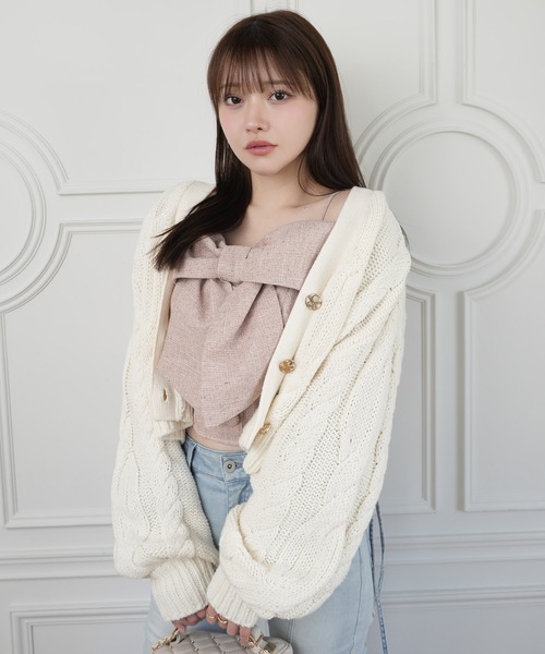 2016S/S Lipカーディガン LIP SERVICE（リップサービス） カーディガン springケーブルニット