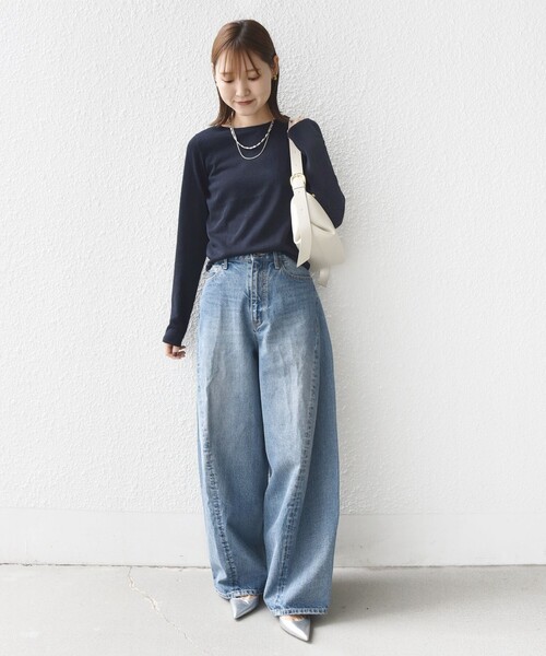 bit blue ワイドパンツ ジーンズ デニム デニムパンツ 「SHIPS別注