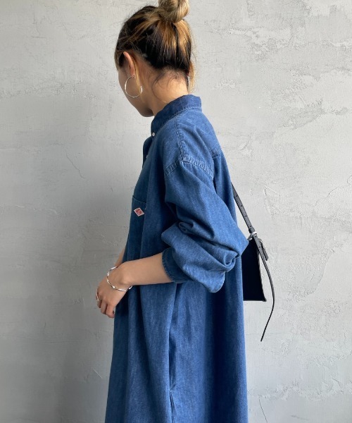 Danton（ダントン） シャツワンピース 36 ブルー レディース