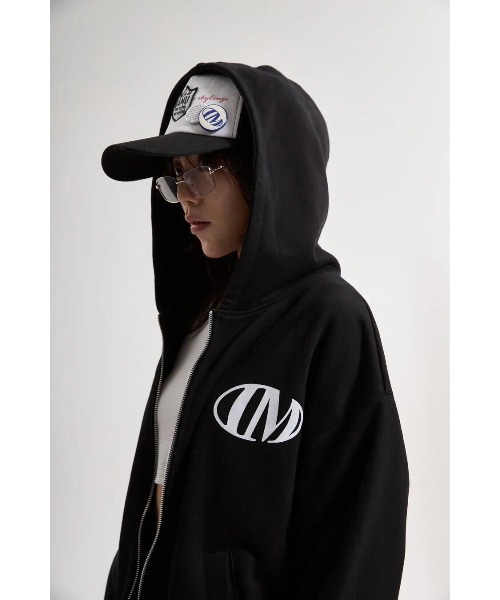 パーカー 「IAMU」Zip Up Hoodie スターモチーフ ジップアップパーカー