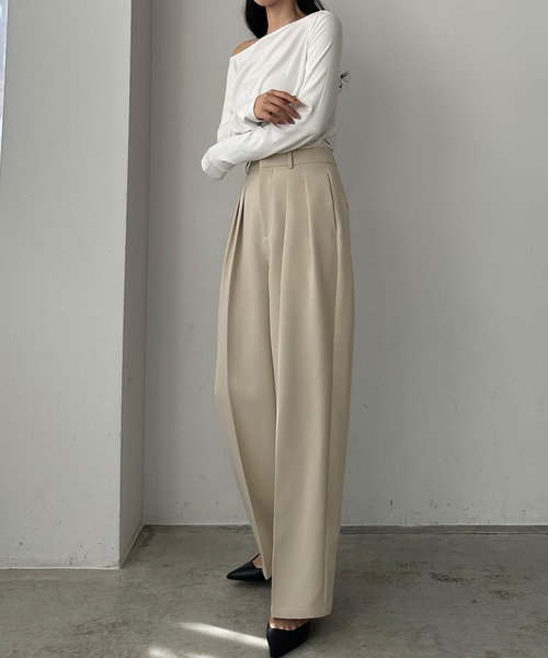 「Louere」 スラックス LARGE ダークグレー レディース_画像5