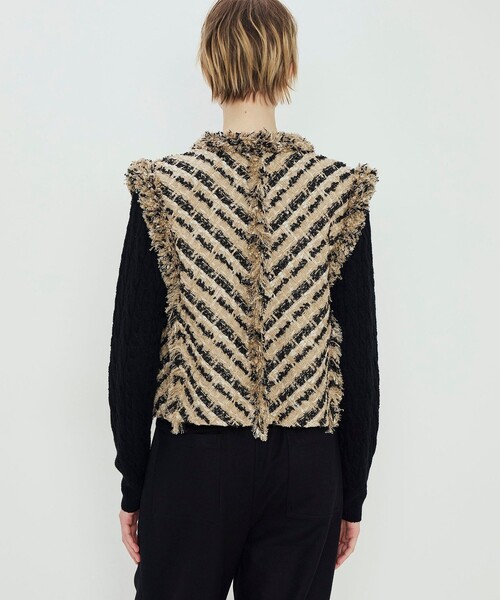 TOMORROWLAND .B ベスト ジレ MALHIAツイード ショートジレ レディース