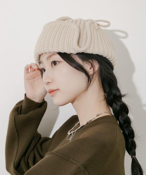 「SMELLY」 ニットキャップ - ベージュ レディース_画像6