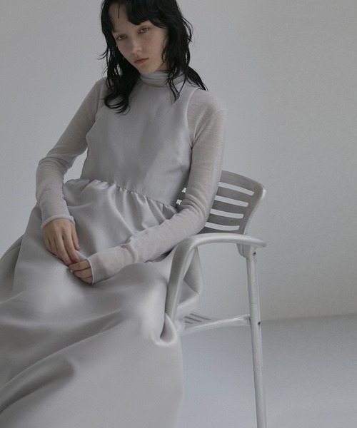「LE CIEL BLEU」 ノースリーブワンピース 36 ターコイズブルー レディースの画像