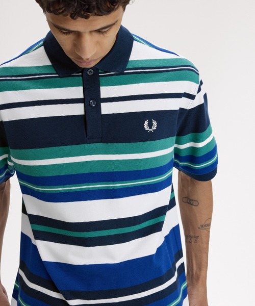 FRED PERRY（フレッドペリー） ポロシャツ Striped Relaxed Polo Shirt 