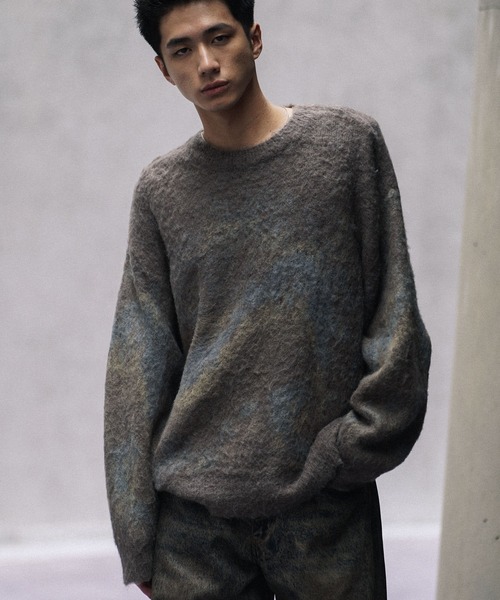 「WYM LIDNM」 長袖ニット M ネイビー メンズ_画像4