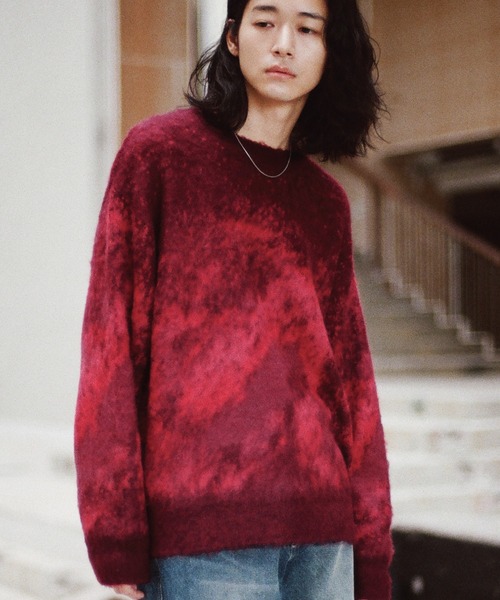 「WYM LIDNM」 長袖ニット M ネイビー メンズ_画像5